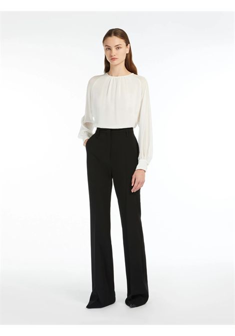 Max Mara Studio Pantalone a Zampa Alabama in Cady Nero Donna Max Mara Studio | Pantaloni | 2626136065600001